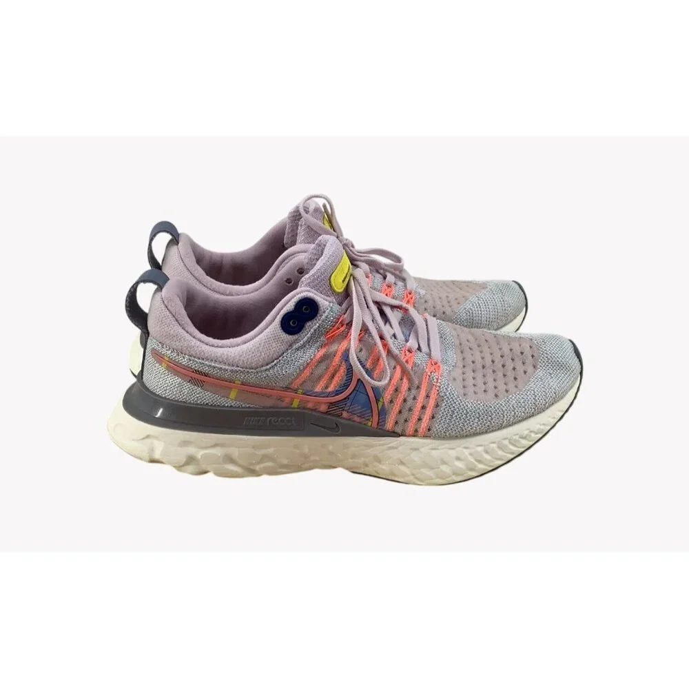 Nike React Infinity Run Flyknit Womens Running Shoes Pink Gray Orange Size 9.5 - Picture 3 of 9